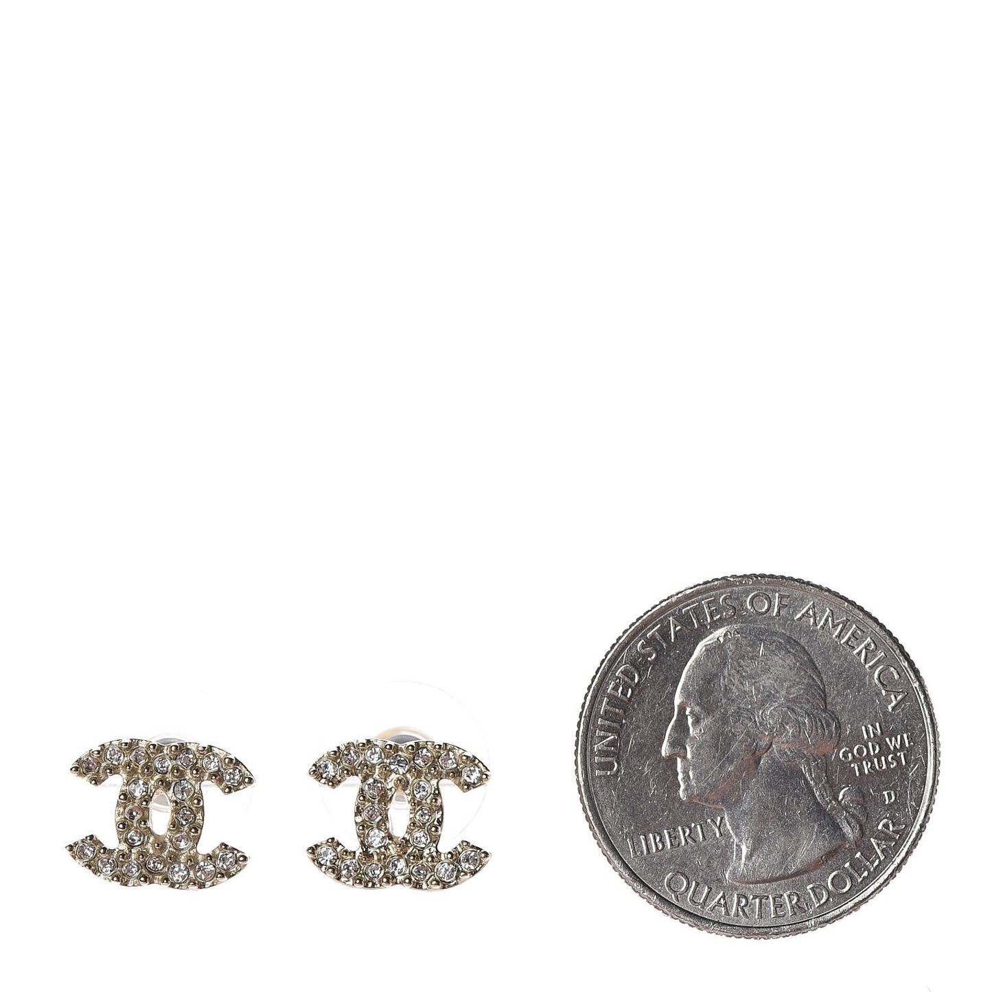 Crystal Mini CC Earrings Gold