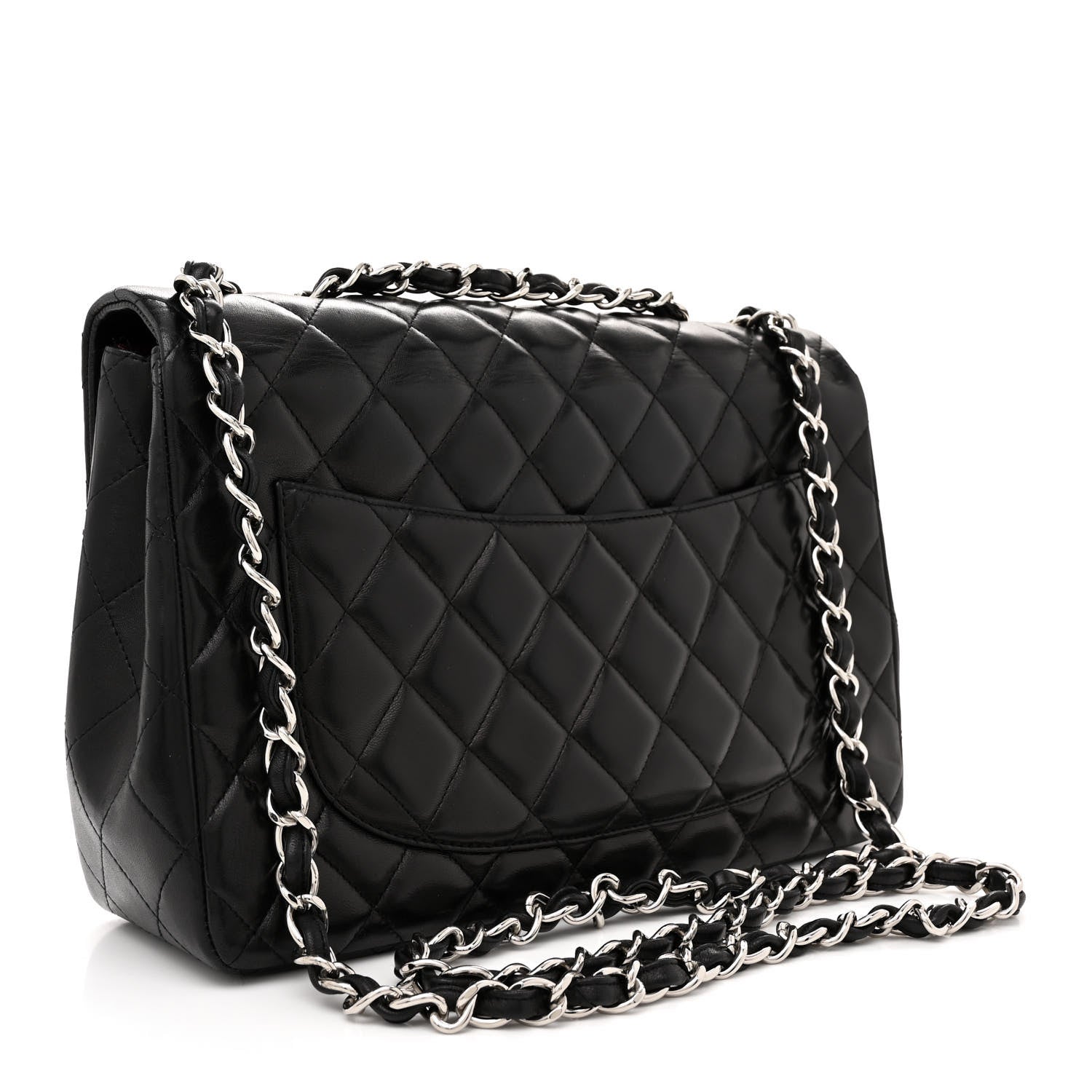 Chanel Lambskin Quilted Jumbo Single Flap Black 3 of 13