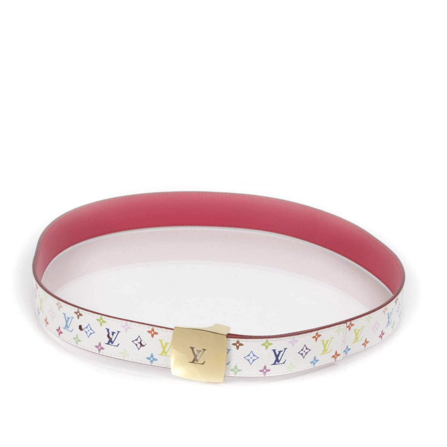 Monogram Multicolor LV Cut Reversible Belt 85 34 White