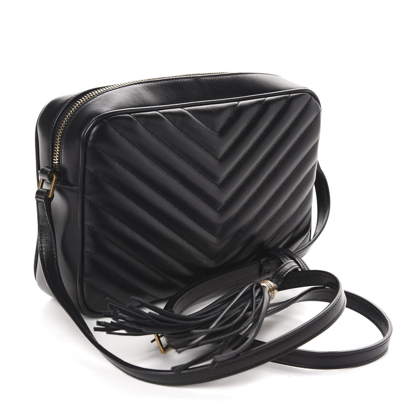 Calfskin Matelasse Monogram Lou Camera Bag Black