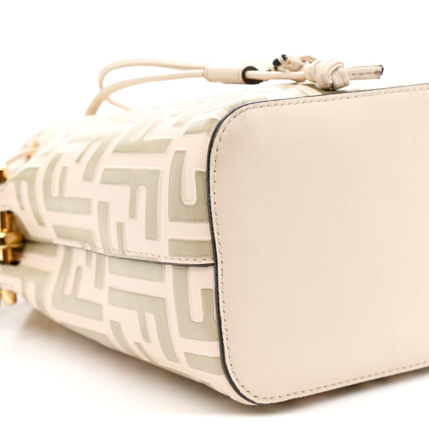 Vitello Liberty F is Fendi Bi-Color FF 1974 Embossed Mini Mon Tresor Bucket Bag Camelia Mandorlo