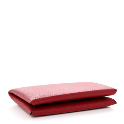 Hermes Epsom Verso Calvi Card Case Rouge Grenat Mauve Sylvestre 3 of 8