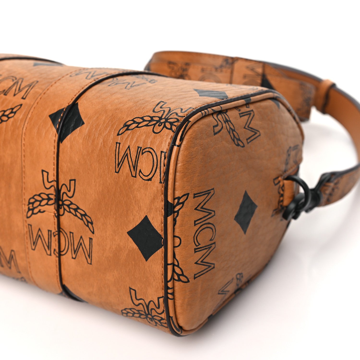 MCM Maxi Visetos Small Aren Boston Bag Cognac 10 of 10