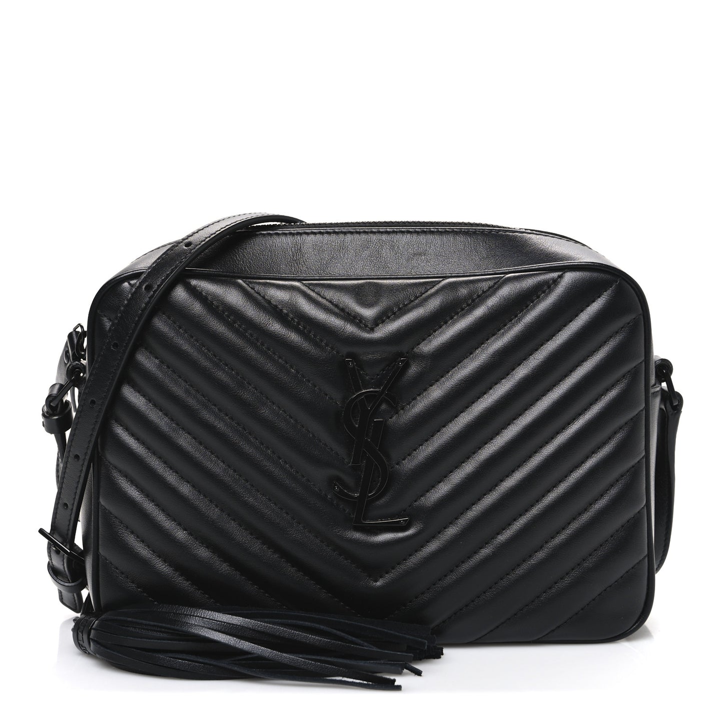 Calfskin Matelasse Monogram Monochrome Lou Camera Bag Black