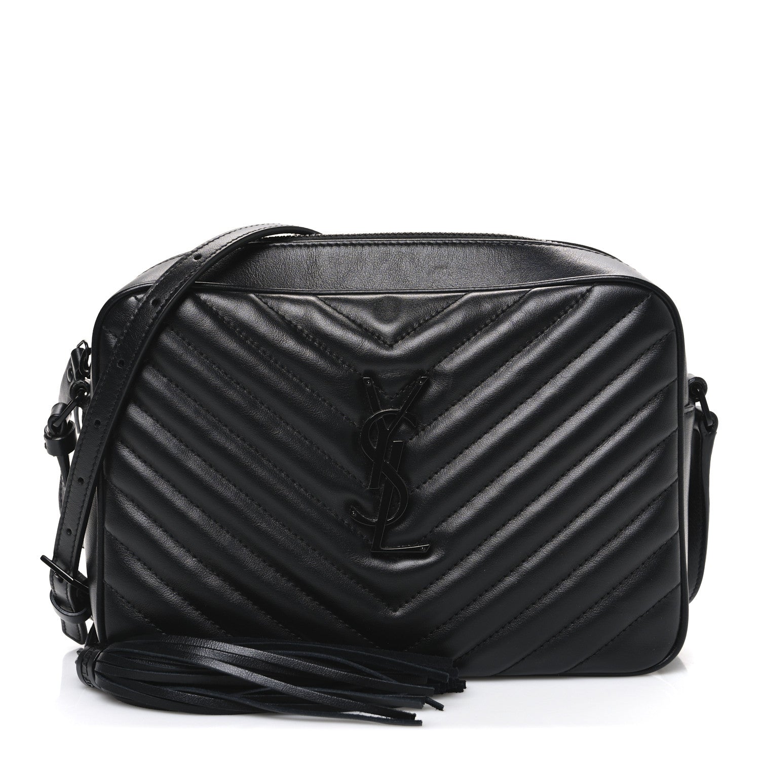 Saint Laurent Calfskin Matelasse Monogram Monochrome Lou Camera Bag Black 1 of 10
