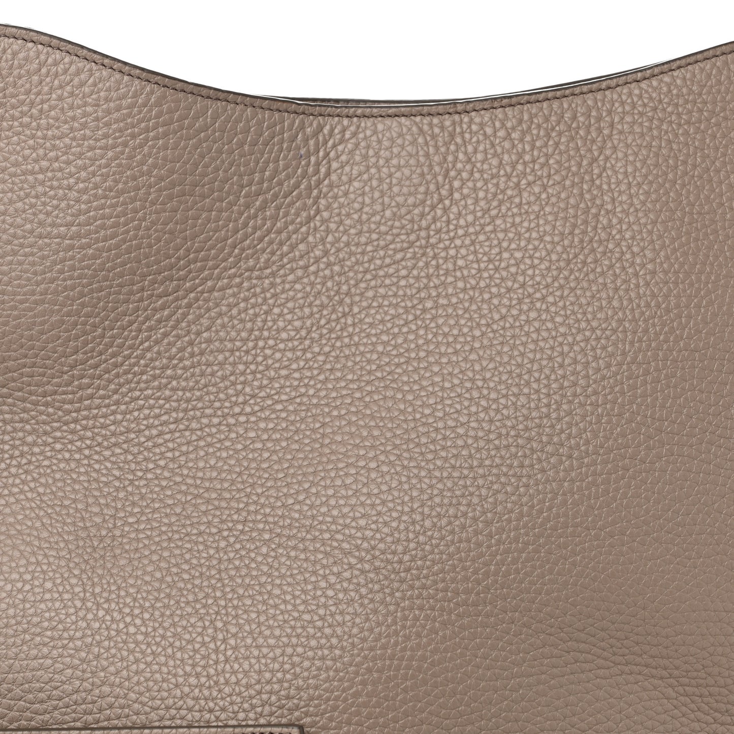 Pebbled Calfskin Large Alix Padlock Zip Hobo Bag Taupe