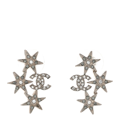 Chanel Crystal CC Star Earrings Silver 1 of 5