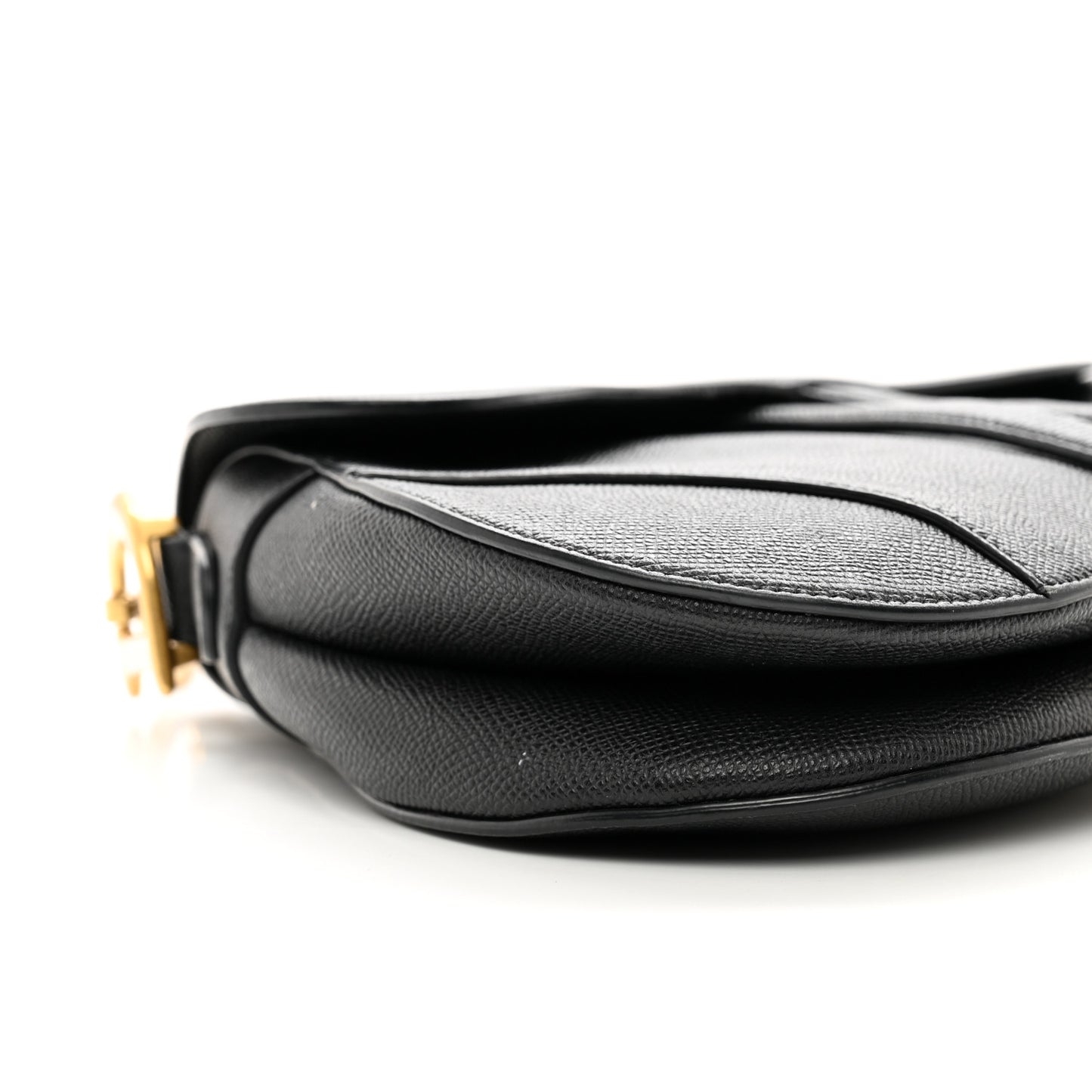 Grained Calfskin Saddle Bag Black