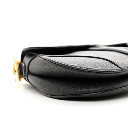 Christian Dior Grained Calfskin Saddle Bag Black 8 of 10