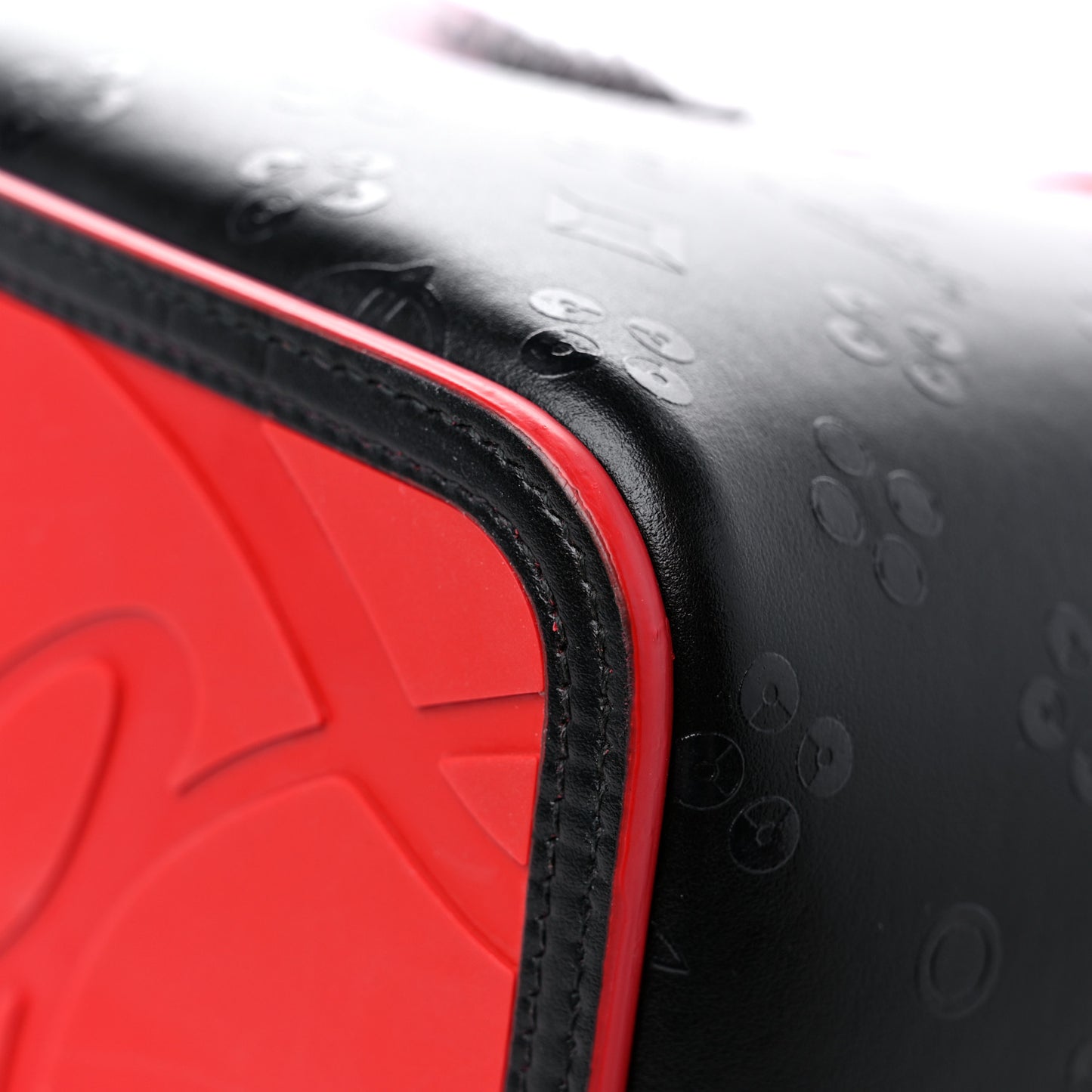 Perforated Calfskin Degrade Loubinthesky East West Cabata Tote Black Red