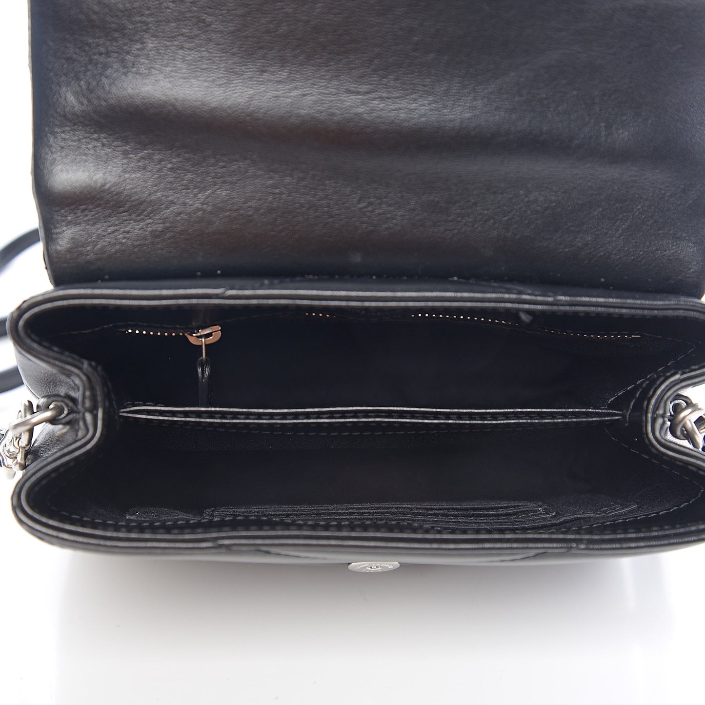 Calfskin Y Quilted Monogram Toy Loulou Crossbody Bag Black