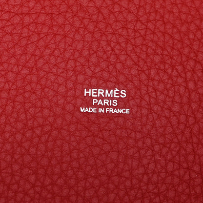 Hermes Taurillon Clemence Picotin Lock 26 GM Rouge Casaque 6 of 11