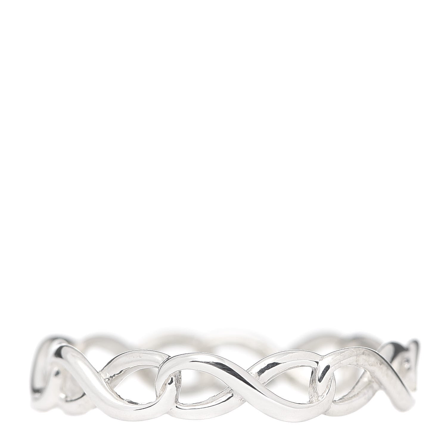 Tiffany Sterling Silver Narrow Infinity Band Ring 50 5.25 3 of 5