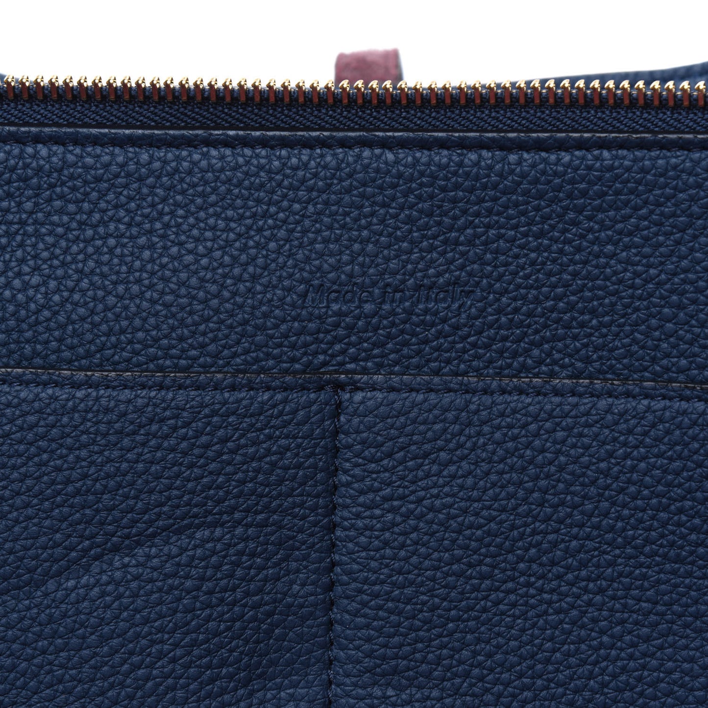 Baby Grained Calfskin Medium Tri-Fold Bag Steel Blue