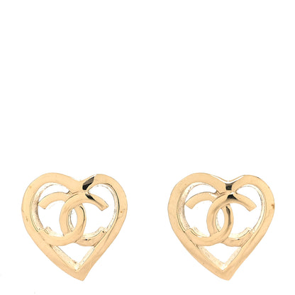 Chanel Metal CC Heart Coco In Love Earrings Gold 1 of 4