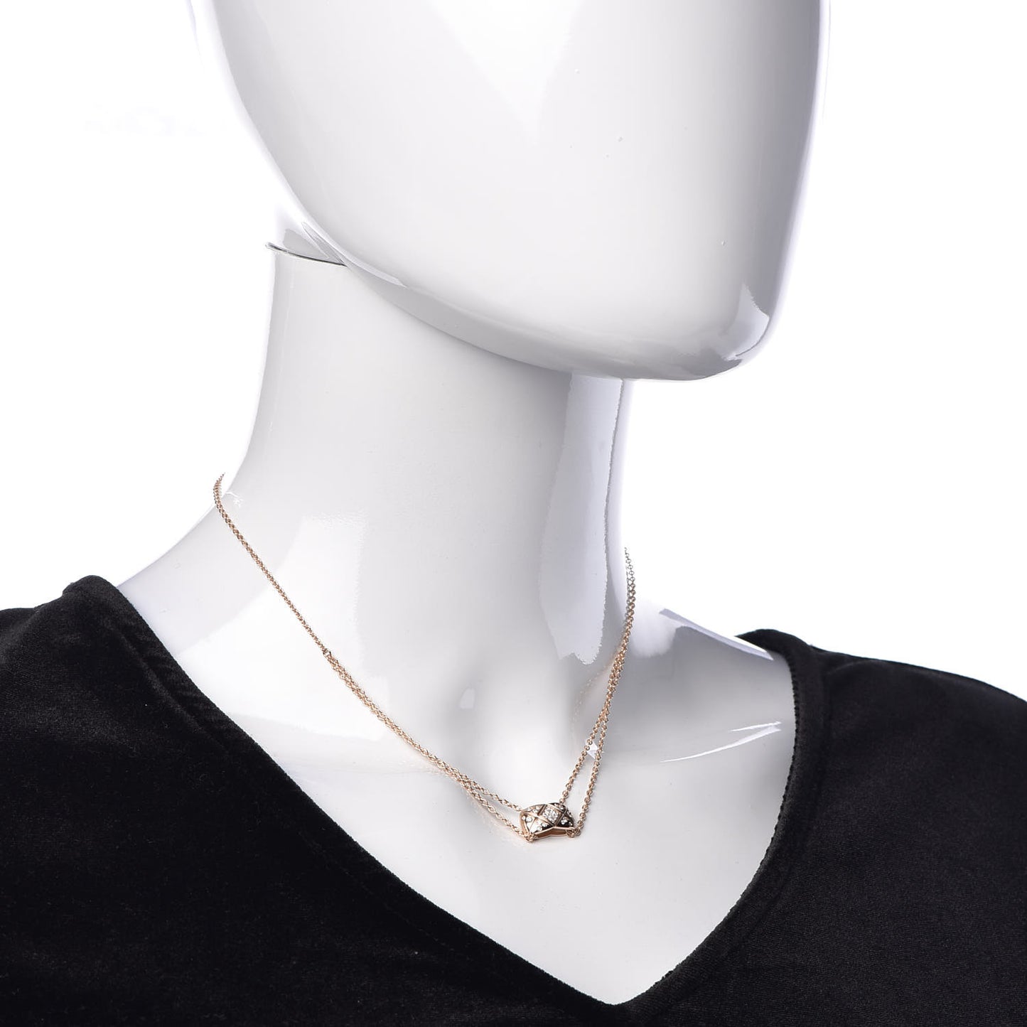18K Beige Gold Diamond Coco Crush Necklace