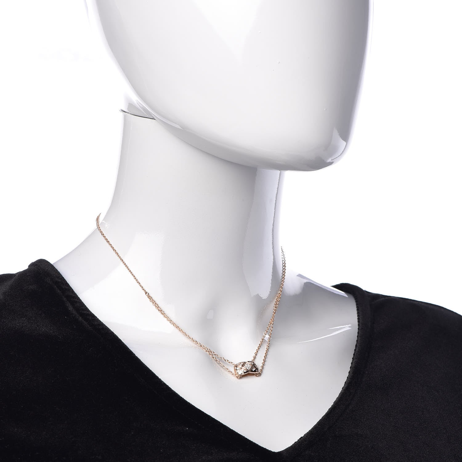 Chanel 18K Beige Gold Diamond Coco Crush Necklace 2 of 7