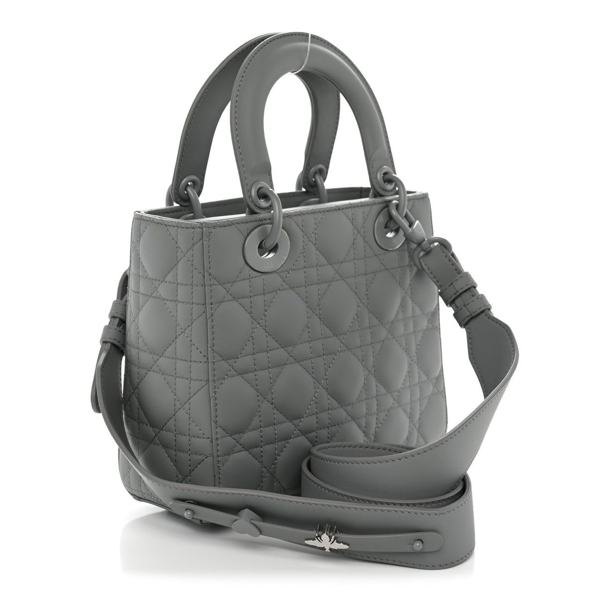 Christian Dior Ultra Matte Calfskin Cannage Small My ABCDior Lady Dior Grey 3 of 10
