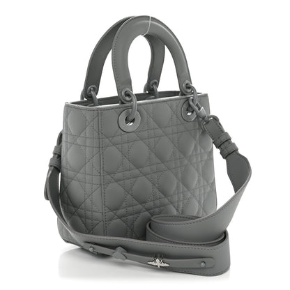 Christian Dior Ultra Matte Calfskin Cannage Small My ABCDior Lady Dior Grey 3 of 10