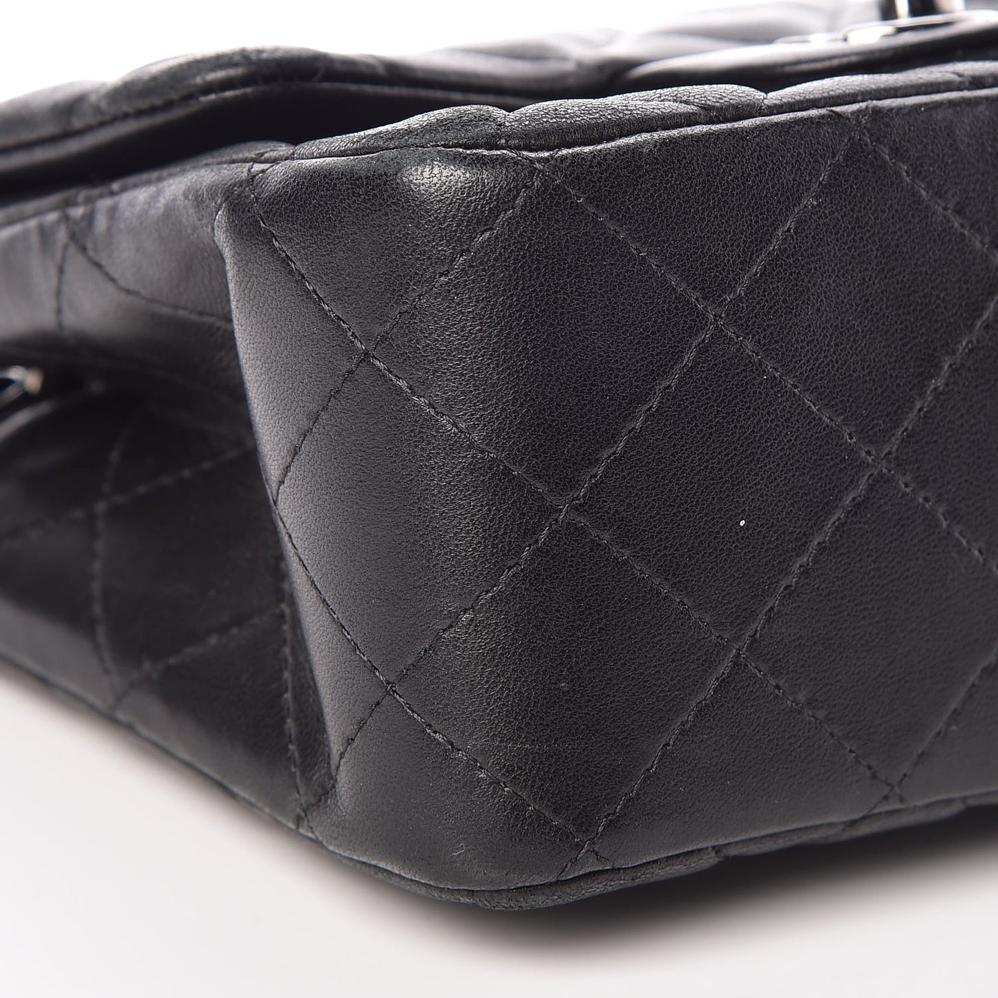 Lambskin Quilted Mini Square Flap Black