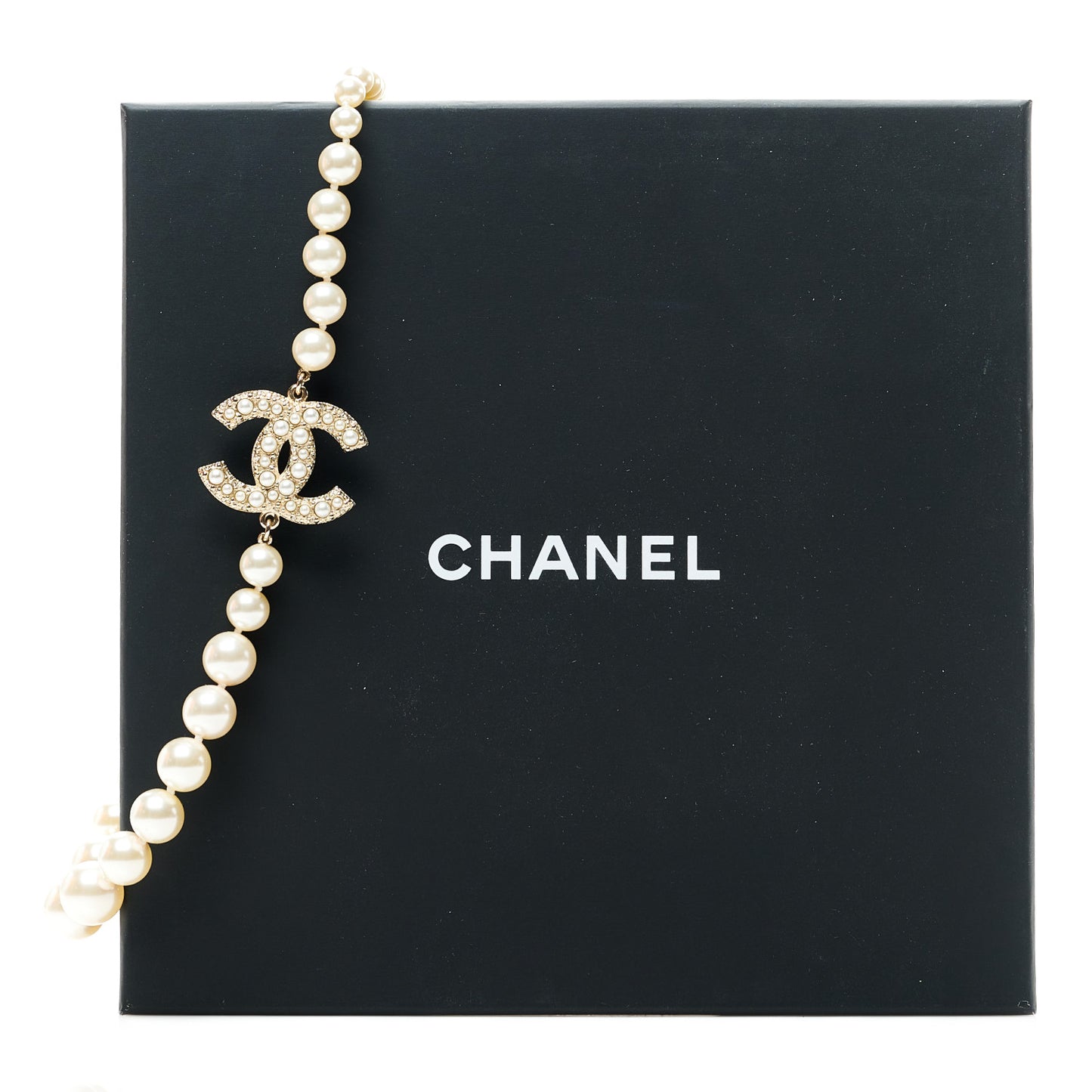 Pearl CC 100th Anniversary Necklace Light Gold