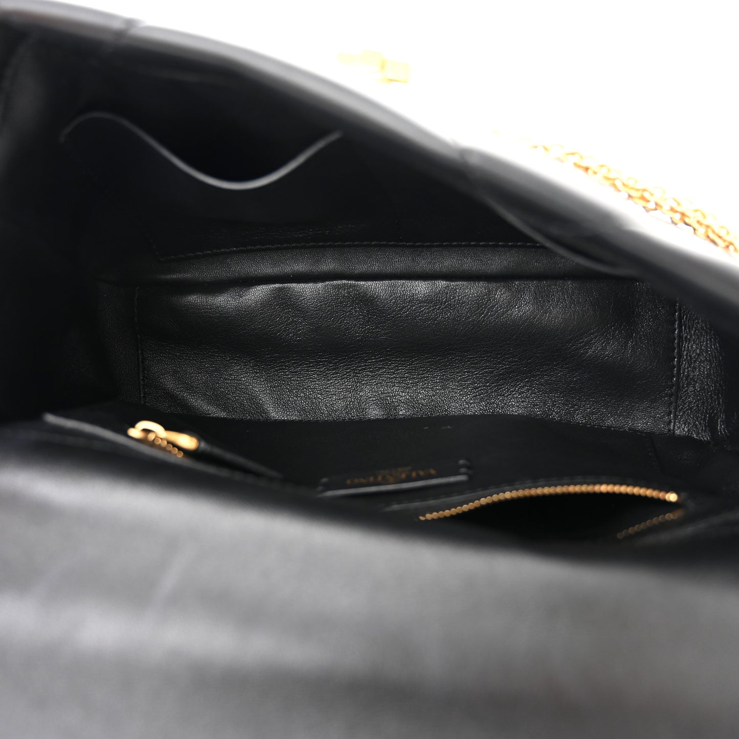 Nappa Large Roman Stud Shoulder Bag Black