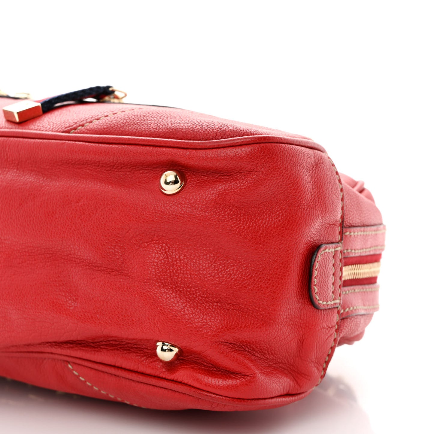 Goatskin Small Capri Bowler Red