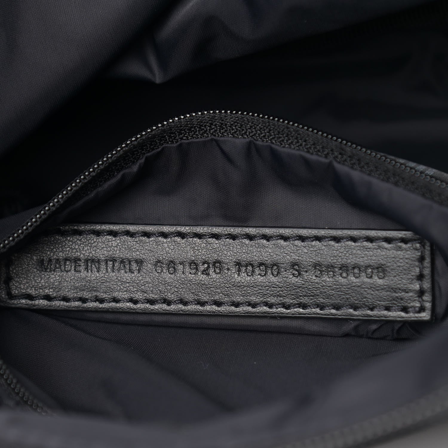 Balenciaga Recycled Sport Nylon Logo Embroidered Wheel Sling Bag Black White 7 of 9