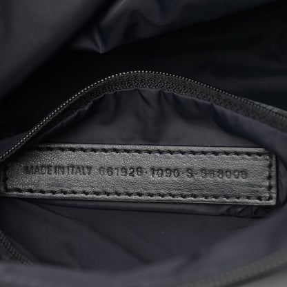 Balenciaga Recycled Sport Nylon Logo Embroidered Wheel Sling Bag Black White 7 of 9