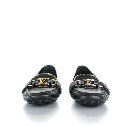 Louis Vuitton Calfskin Zipper Oxford Loafers 38.5 Black 2 of 7