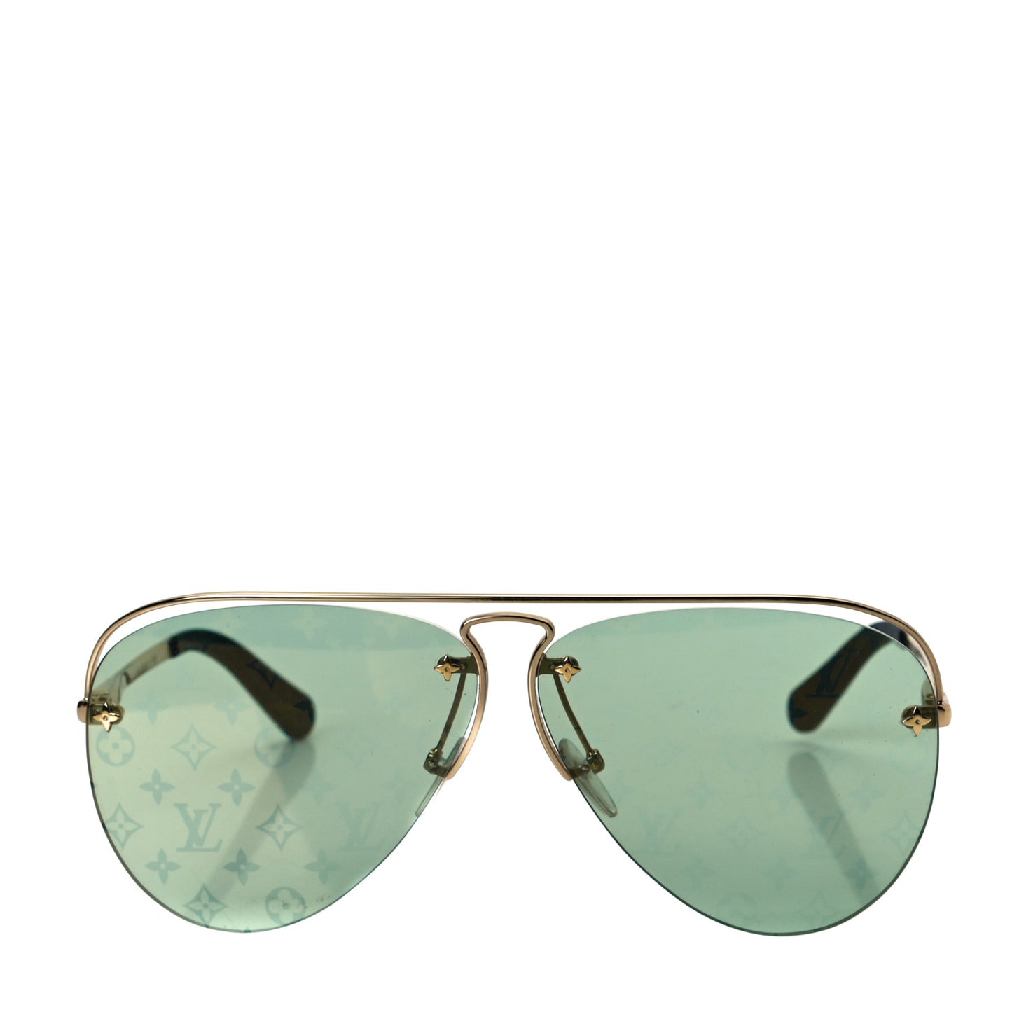 Metal Monogram Clockwise Sunglasses Green