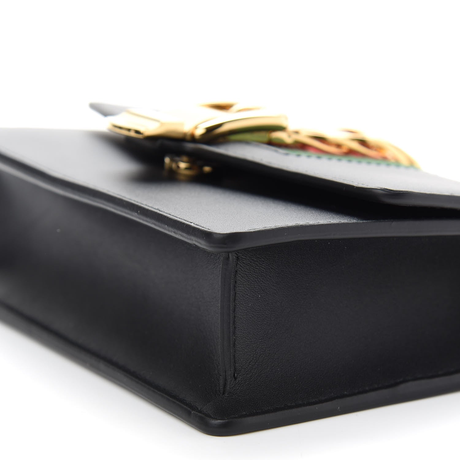 Gucci Calfskin Super Mini Sylvie Chain Shoulder Bag Black 9 of 9