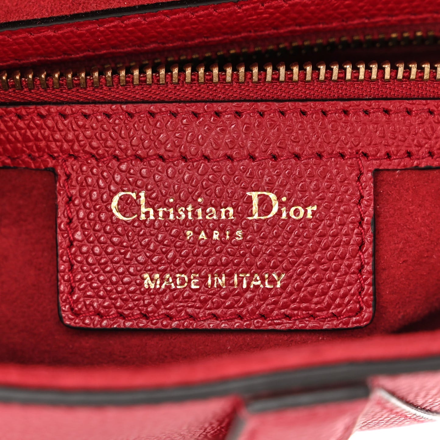 Grained Calfskin Saddle Bag Red