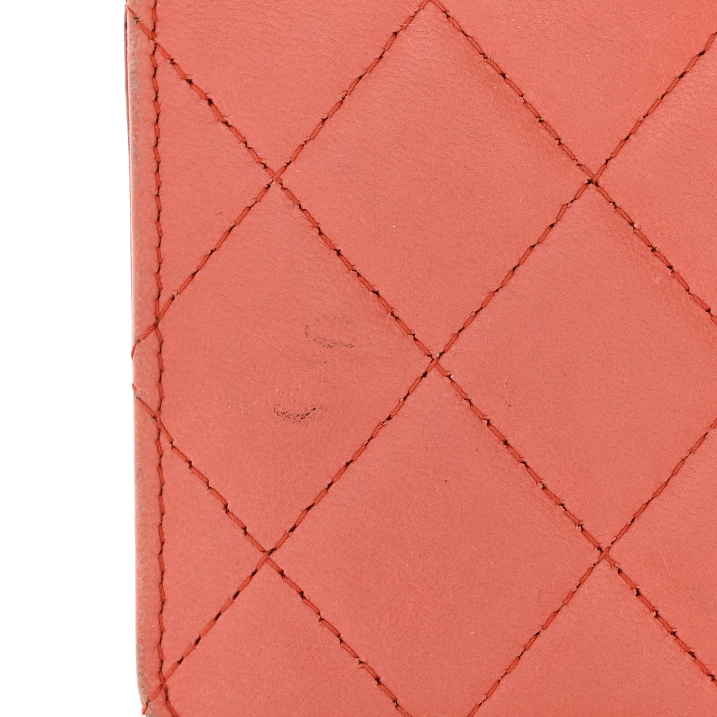 Lambskin Quilted Yen Wallet Orange