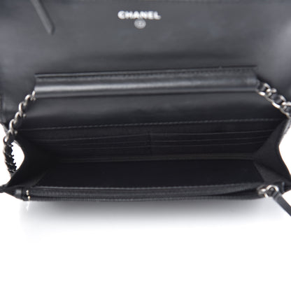 Chanel Calfskin Quilted Boy Wallet On Chain WOC Black 5 of 9