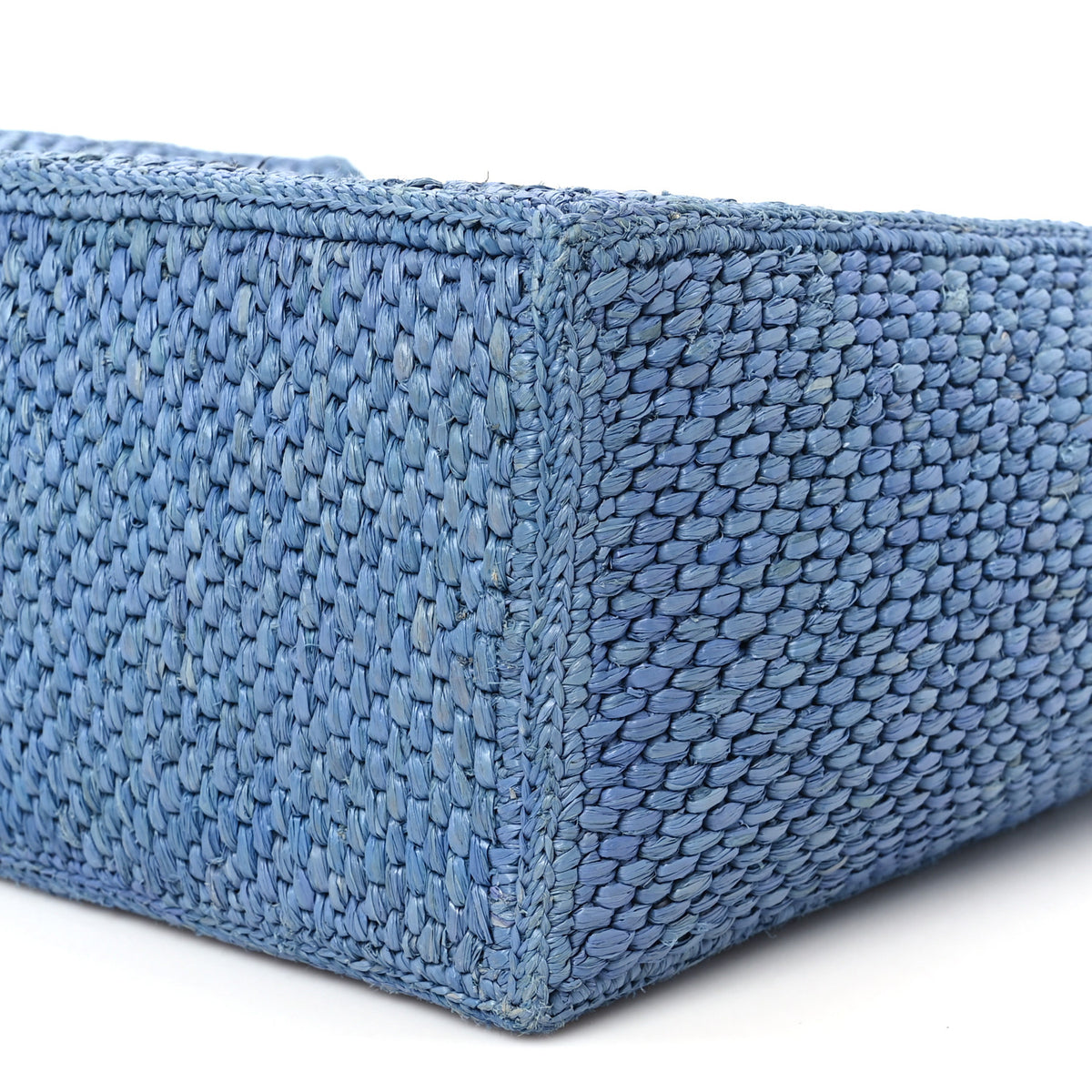 X PAULA'S IBIZA Raffia Small Font Tote Light Blue