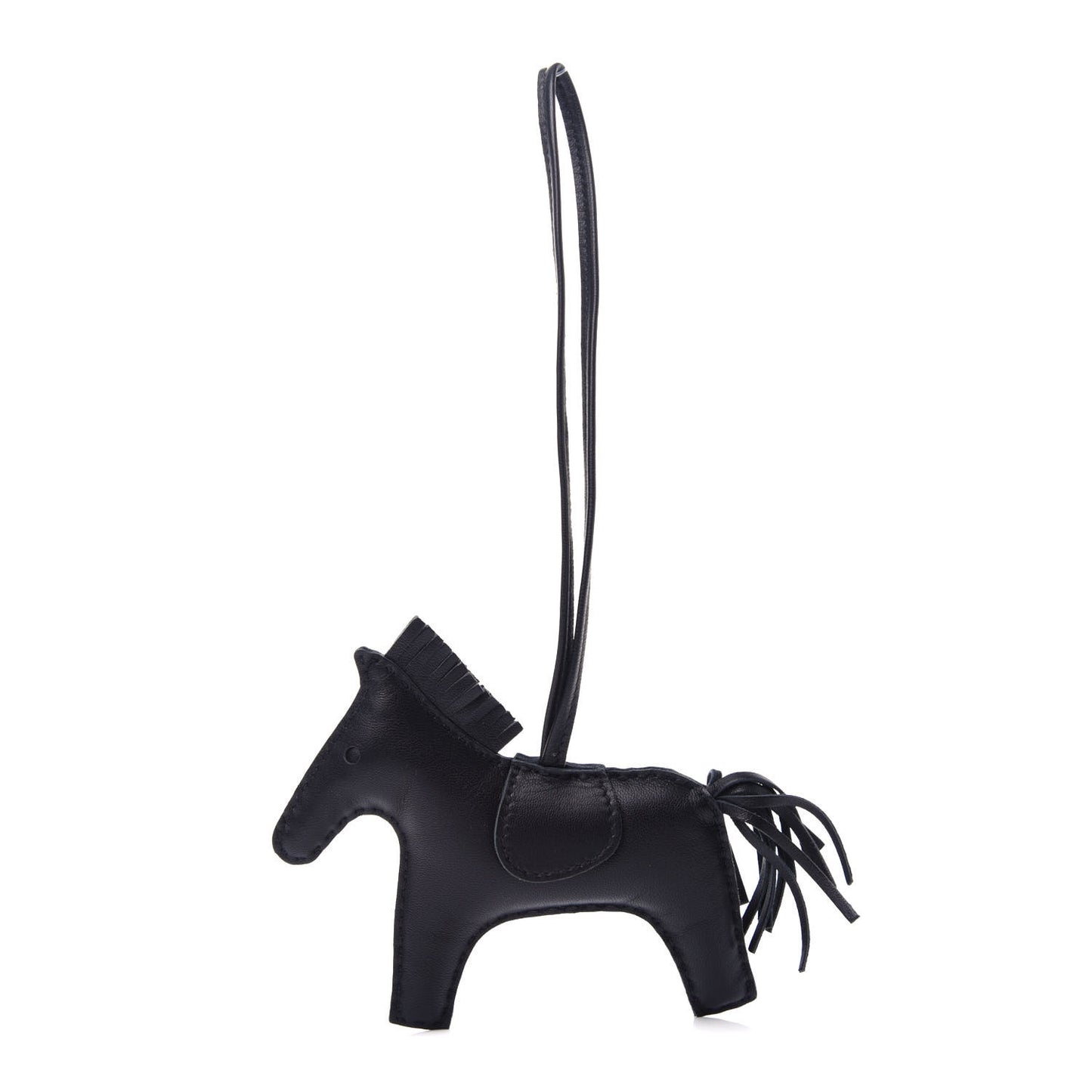 Milo Lambskin Grigri Rodeo Horse Bag Charm MM So Black
