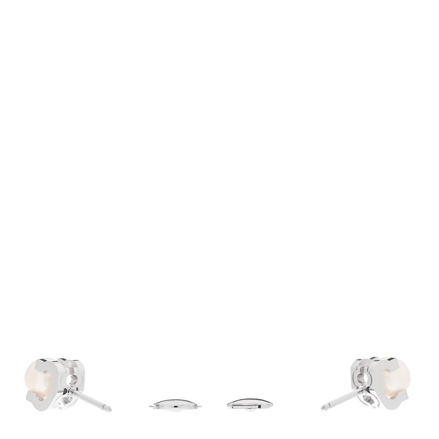 18K White Gold Akoya Cultured Pearl C de Cartier Earrings
