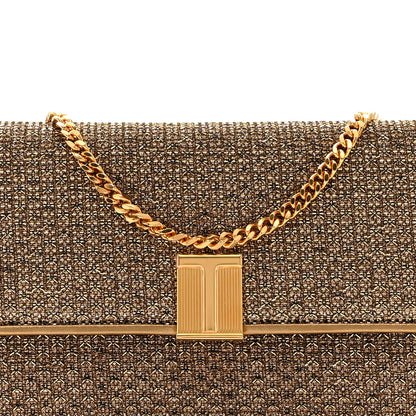 Tom Ford Metallic Textured Fabric Nobile Clutch Dark Gold 8 of 10