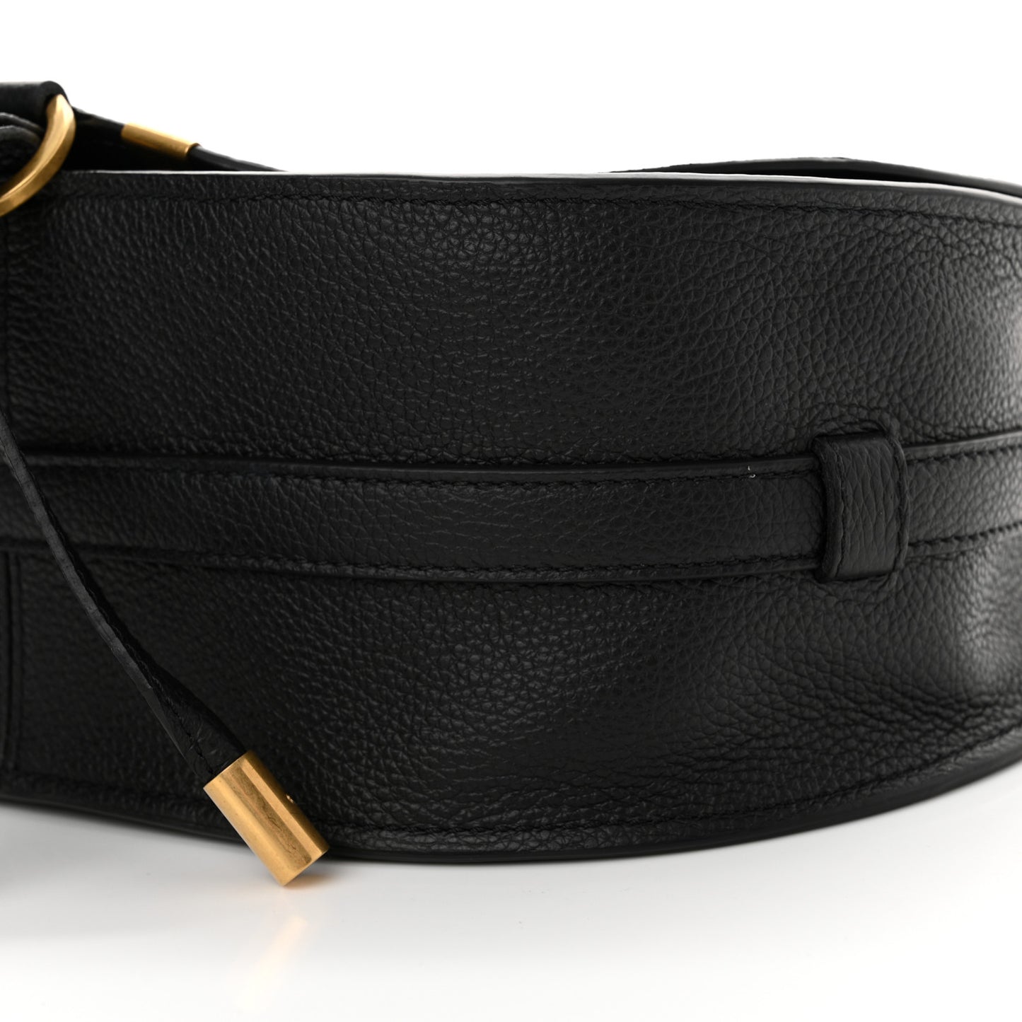 Calfskin Medium Marcie Round Crossbody Bag Black