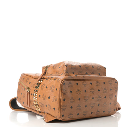 MCM Visetos Medium Side Studs Stark Backpack Cognac 4 of 13