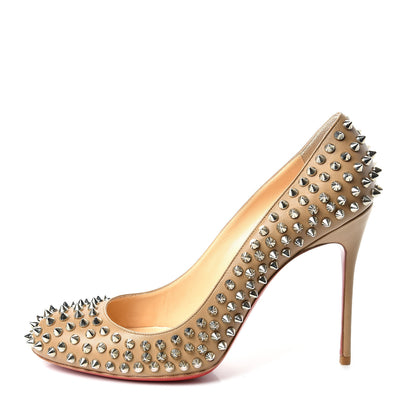 Christian Louboutin Nappa Fifi Spikes 100 Pumps 40 Corde Silver 1 of 10