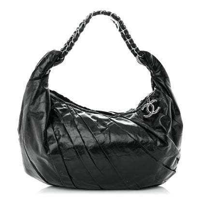 Chanel Glazed Calfskin Twisted Hobo Black 1 of 11