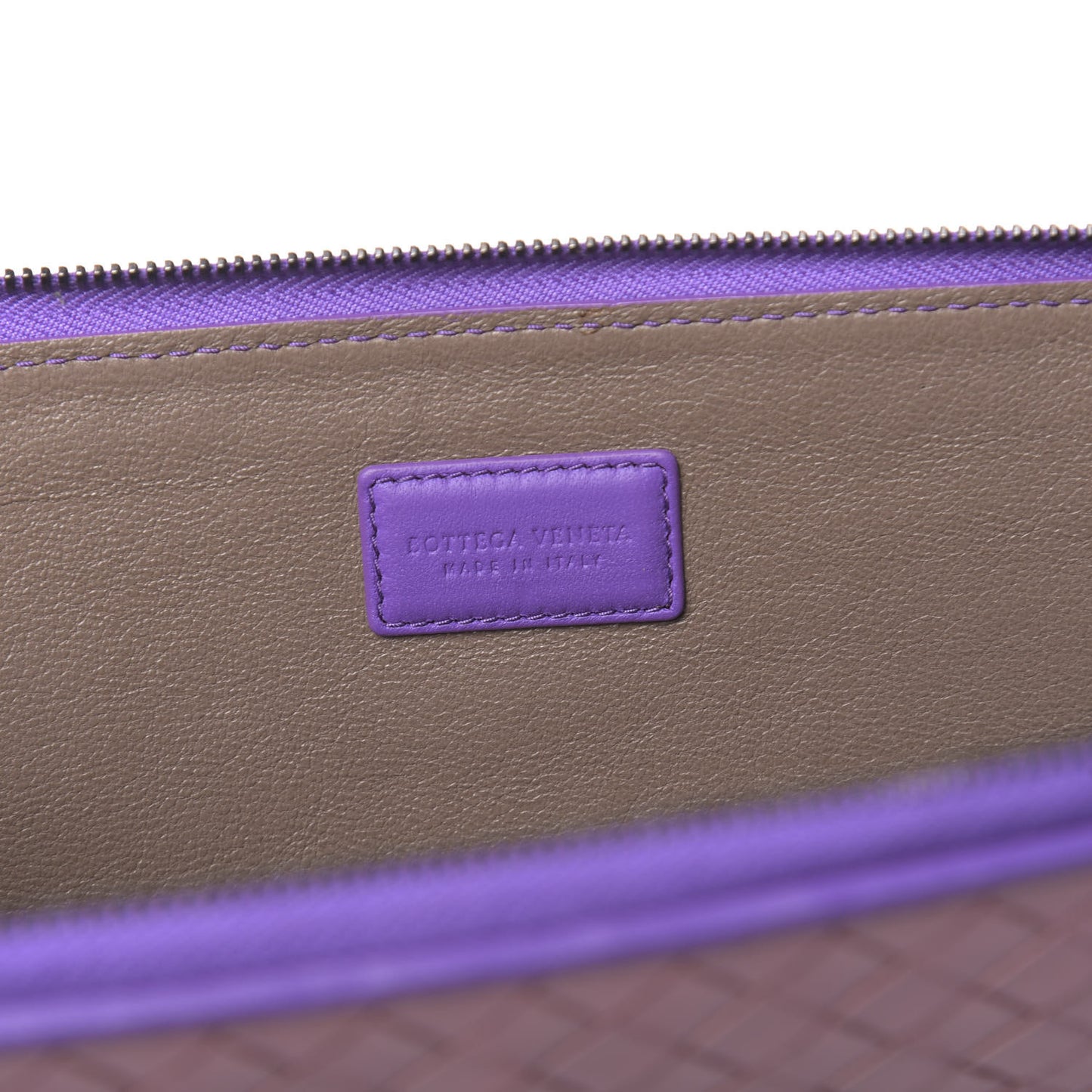 Nappa Intrecciato Flat Zip Pouch Deco Rose Corot
