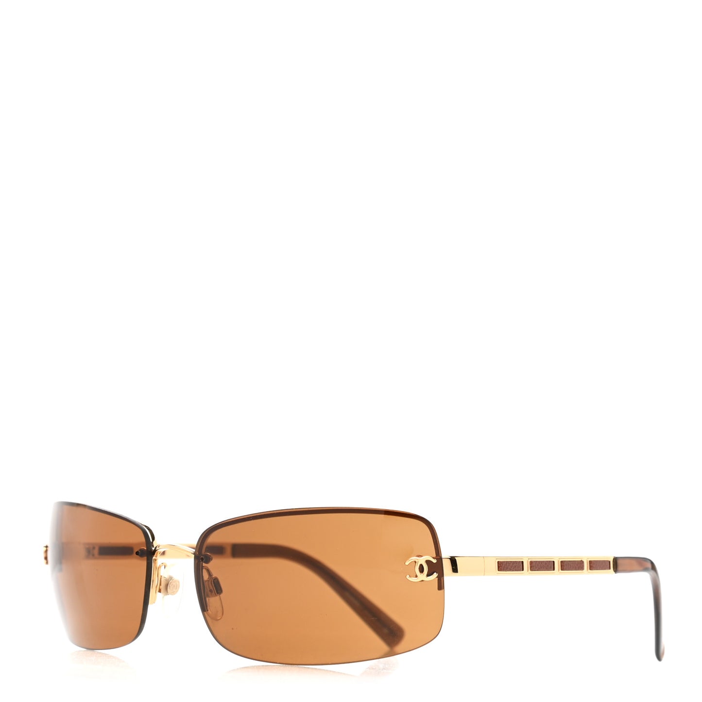 Metal Frameless CC Sunglasses 4113 Brown