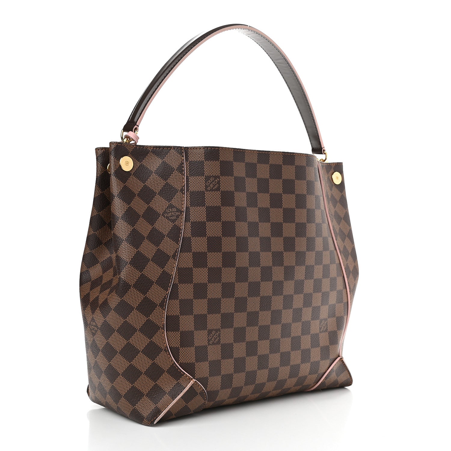 Louis Vuitton Damier Ebene Caissa Hobo Rose Ballerine 3 of 8