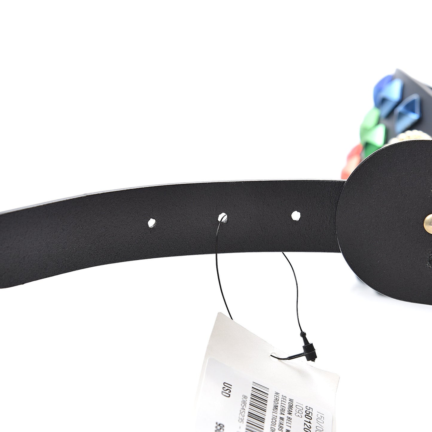 Calfskin Studded Torchon GG Marmont Selleria Belt 80 32 Black Multicolor