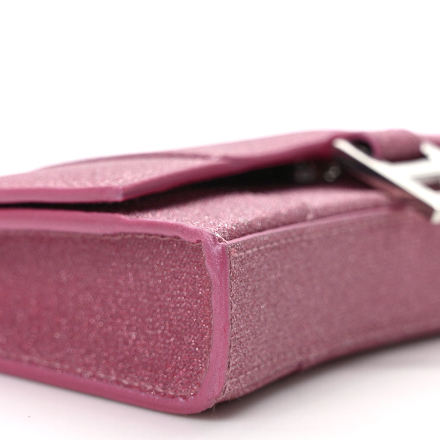 Balenciaga Sparkling Fabric XS Hourglass Wallet On Chain Sweet Pink 7 of 8