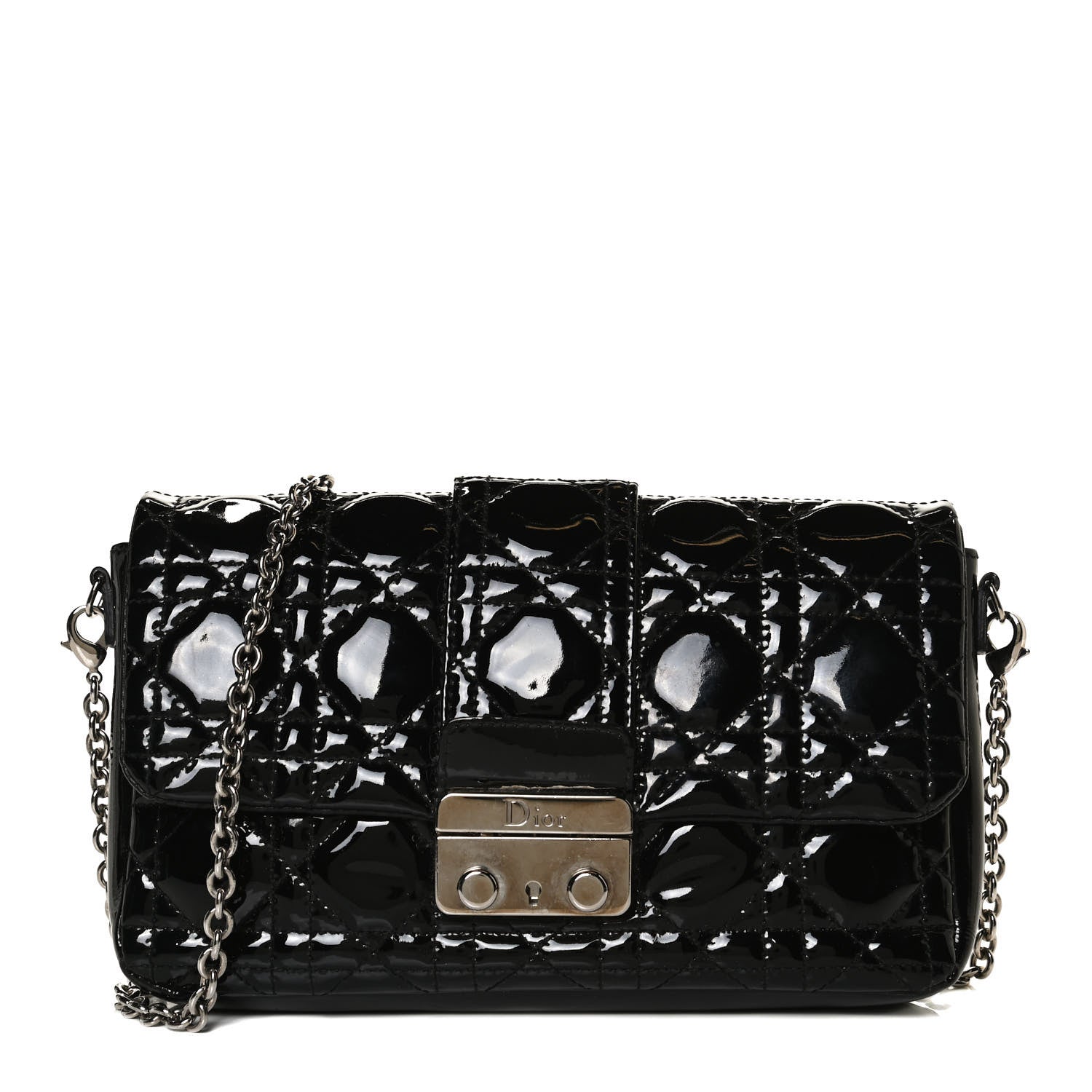 Christian Dior Patent Cannage New Lock Pouch Black 1 of 10