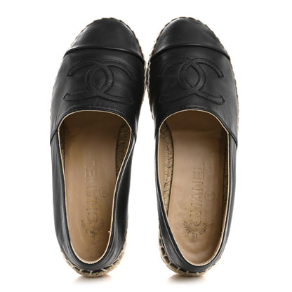 Chanel Lambskin CC Espadrilles 36 Black 2 of 11